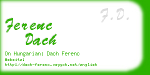 ferenc dach business card